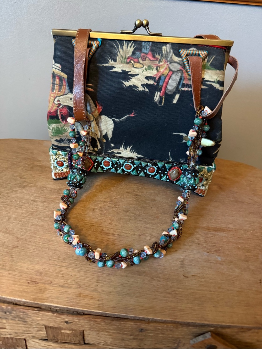 Mary Frances "Happy Trails" Western Cowboy Beaded Handbag. - Picture 17 of 17